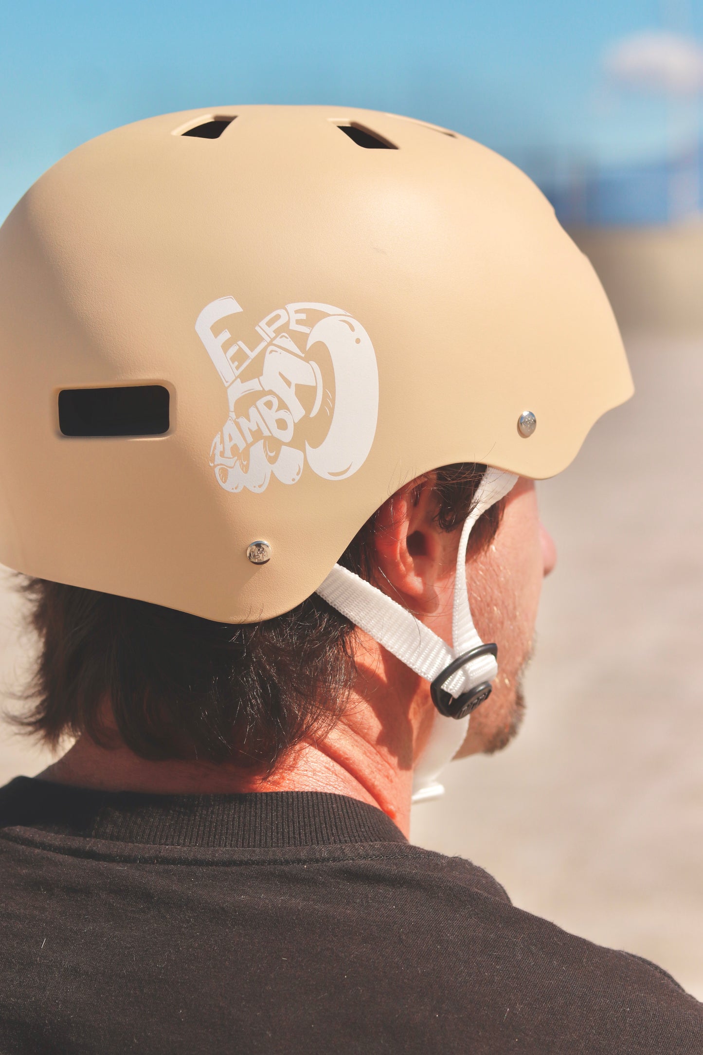 CAPACETE FELIPE ZAMBA PRO MODEL BEJE FOSCO