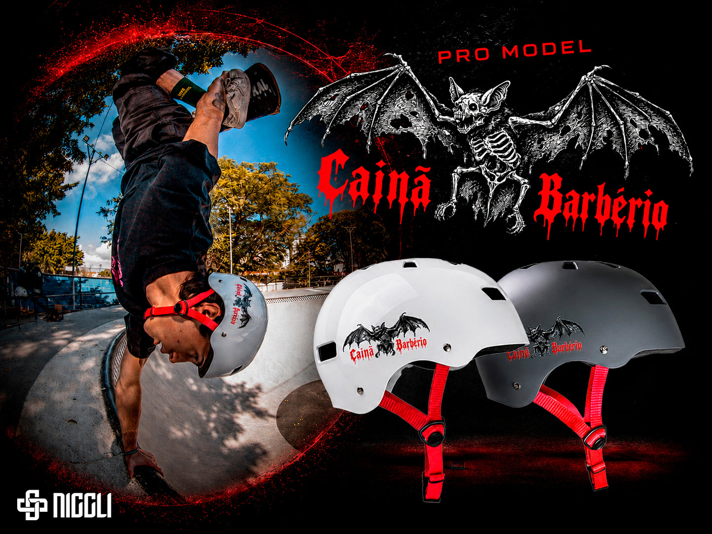 CAPACETE CAINÃ BARBÉRIO BRANCO BRILHO PRO MODEL